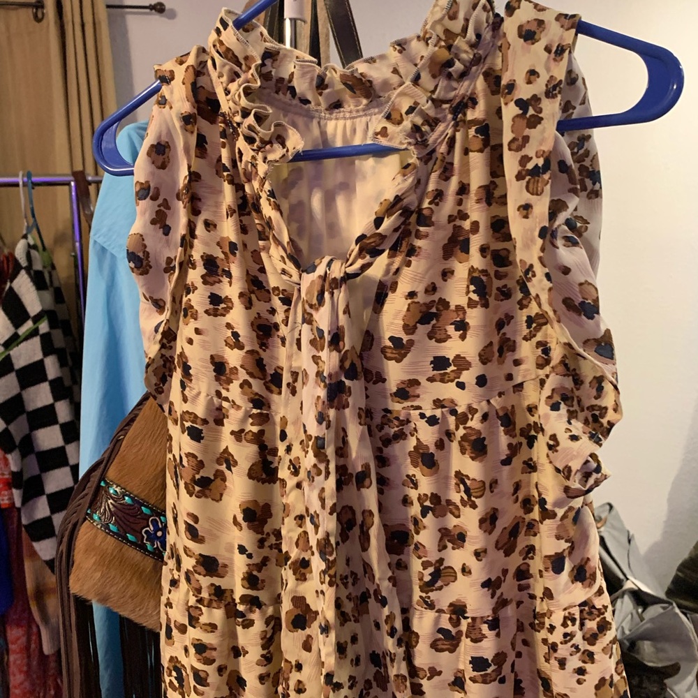 Entro Animal Print Ruffle Mini Dress - Picture 3 of 4